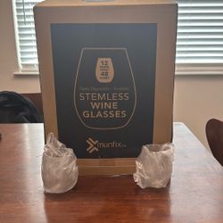 Plastic Stemless Wineglasses 