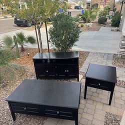 Living room furniture - tv stand, coffee table & side table