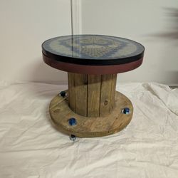 Spool Table, End Table, Table