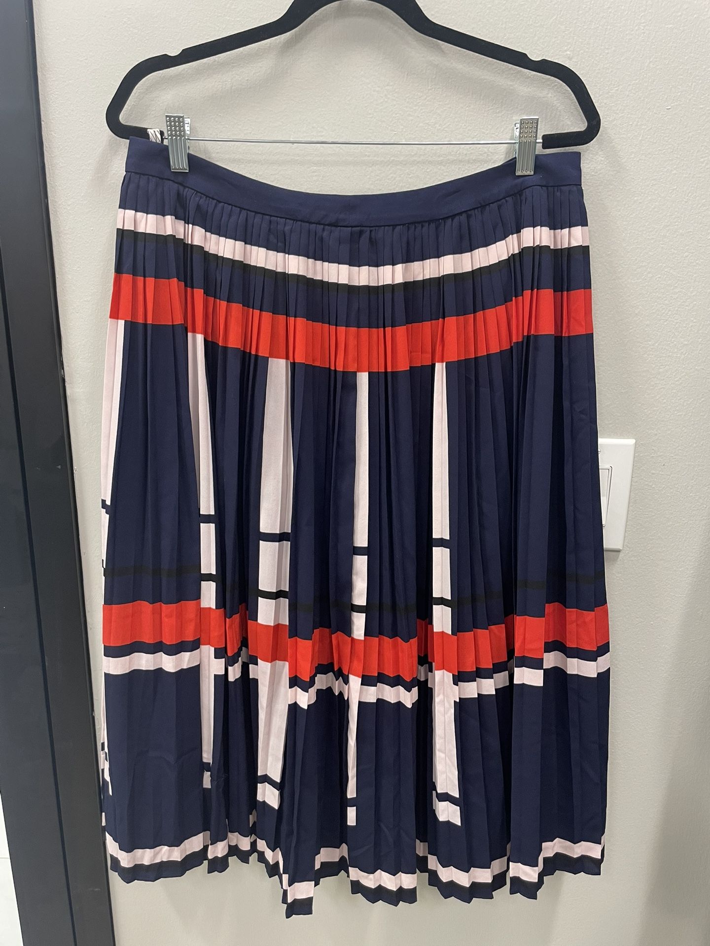 Banana Republic Colorblock Pleated Midi Skirt