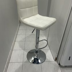 White Swivel Upholstered Counter Stool set of 4