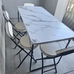Foldable Table With Chairs 