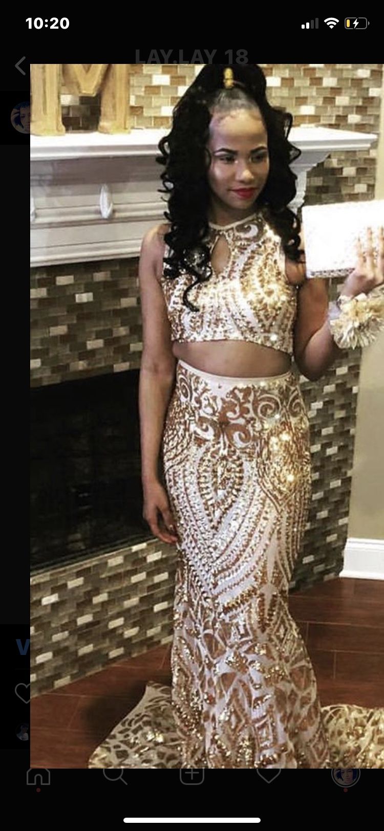 Gold prom dress
