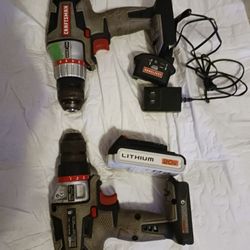 (2) Craftsman Bolt On Cordless Drills