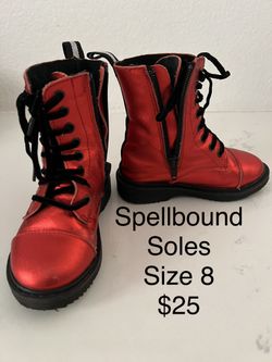 Red Satin Boots - Girls Size 8