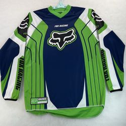Fox Racing Motocross Y2K Blue/Green Jersey AOP Sz Large