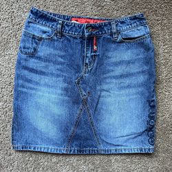 Ecko Red Y2K Mini Denim Skirt Size 9