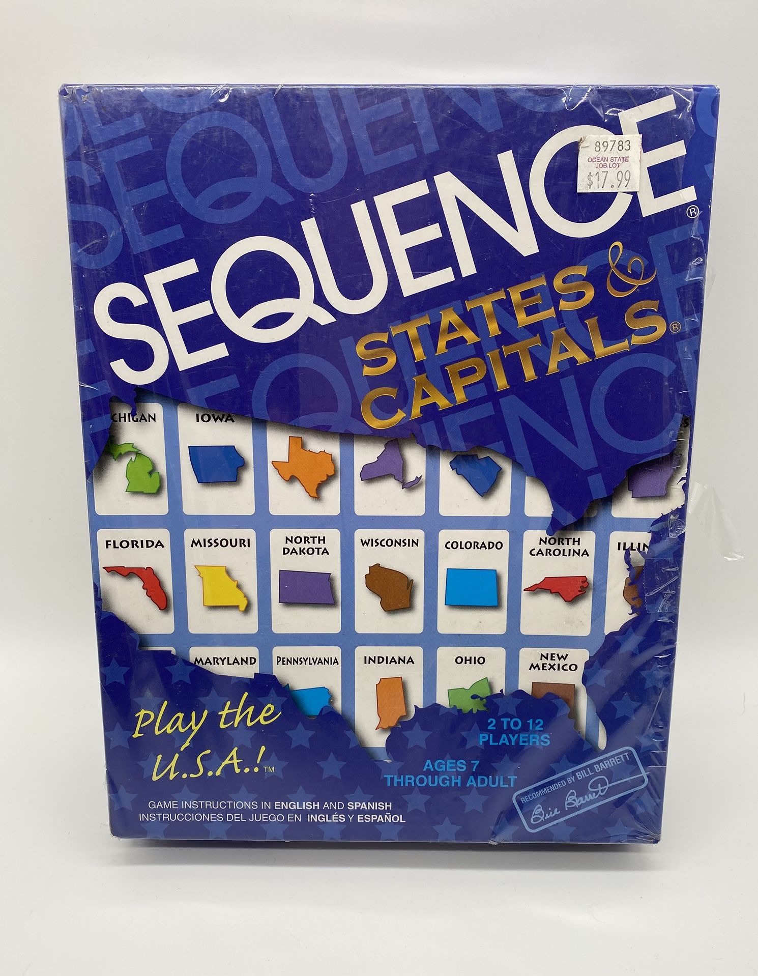 Sequence States & Capitals Board Game - NEW
