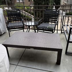 Restoration Hardware Small Weave Wicker Outdoor Coffee Table - Large 