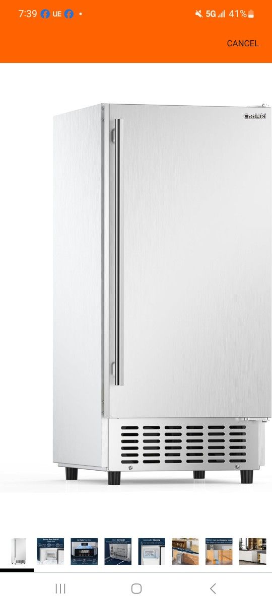 Coolski 15" W Commercial Under Counter Ice Maker Machine