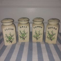 Antique Salt, Pepper, Flour&Sugar Shakers