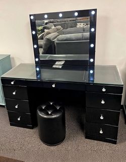 Black Vanity - Makeup Vanity - Delivery and Set Up🛠️NO Credit Needed💰