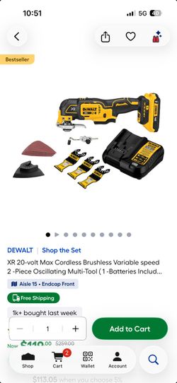 ATOMIC 20V MAX Cordless Brushless Oscillating Multi Tool and (1) 20V 2.0Ah Battery