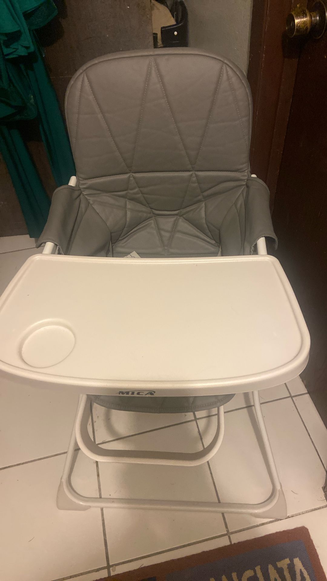 Hi Chair By Mica , Easy Fold For Travel Price.20$. Pick Up.  E. Side.  Tacoma 