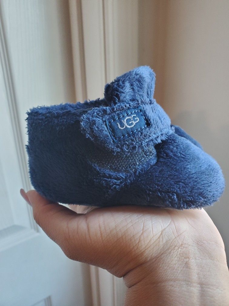 UGG, Faux Fur, Ankle Boots, Blue, Size 2/3