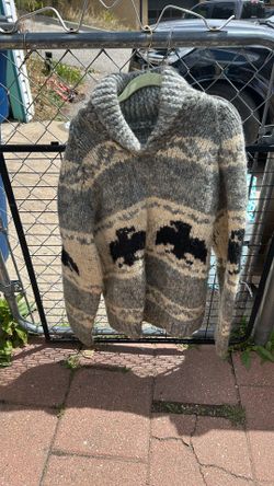 Wool sweater hand knitted