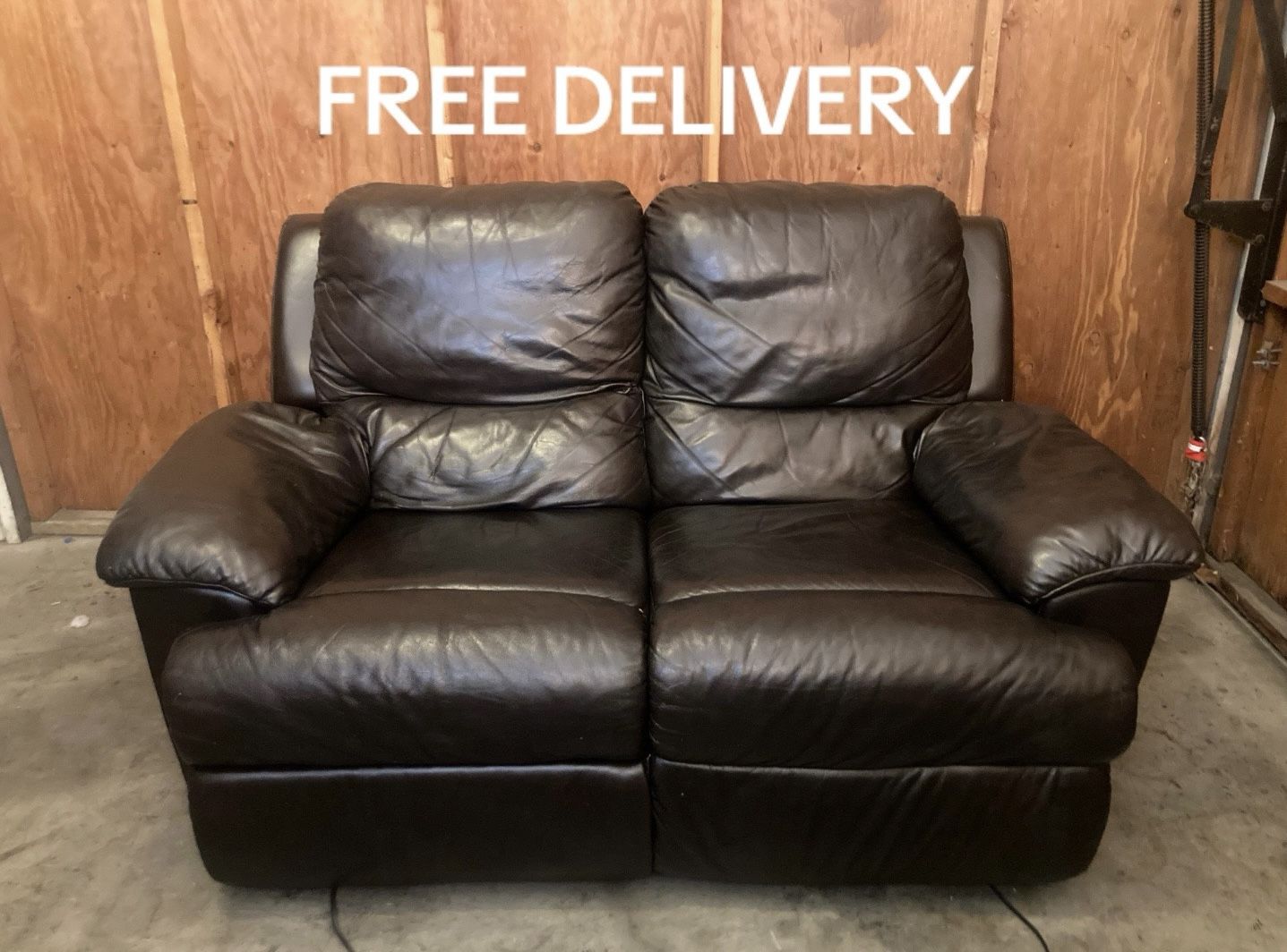 Black Electric Recliner Loveseat Sofa - Free Delivery