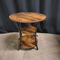 Round 3-Tierd End Table with Power
