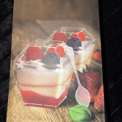 50-pack of mini dessert cups with lids and spoons 2 Oz