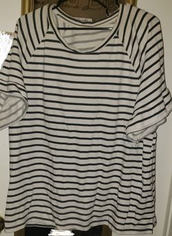 Black & White Stripped Shirt (Plus Size)