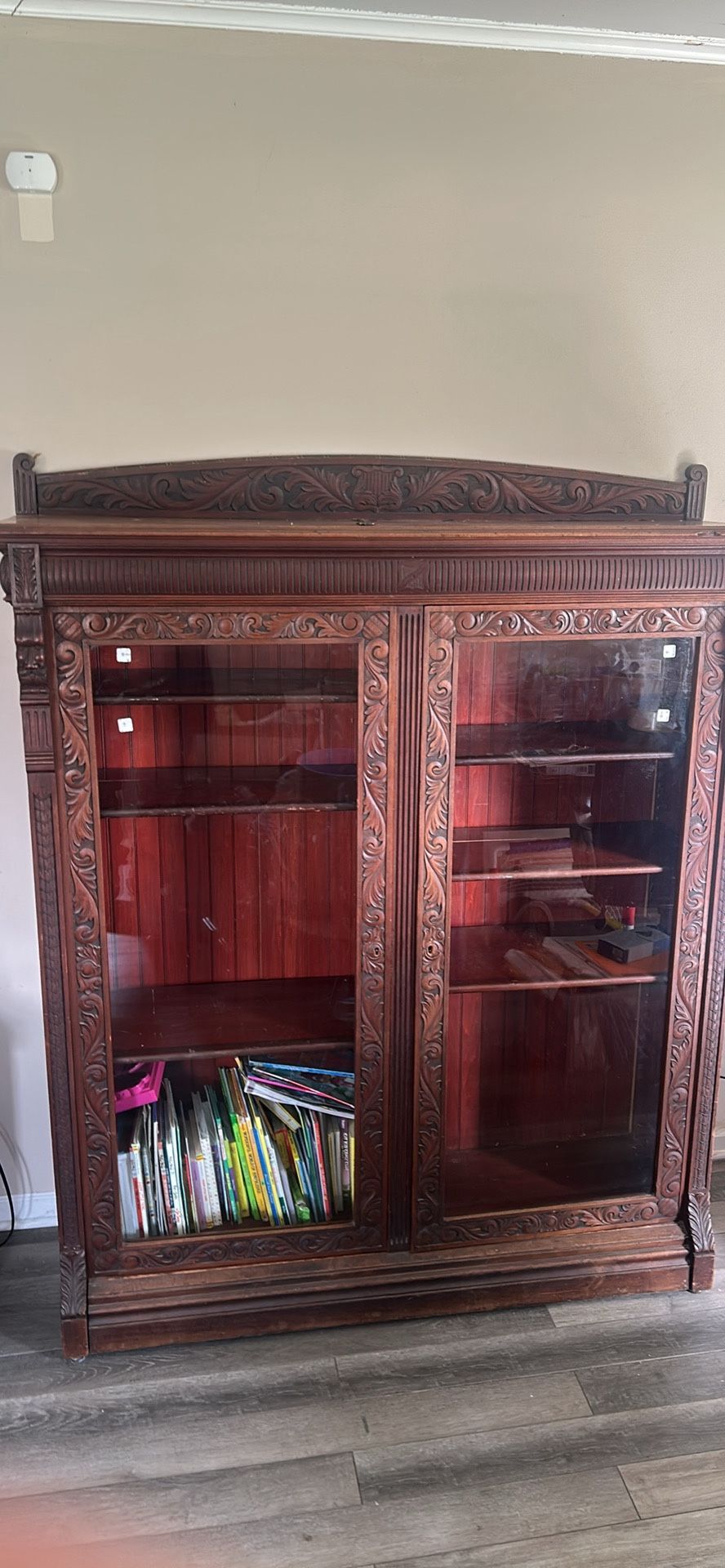 Bookshelf With Locking Glass Doors