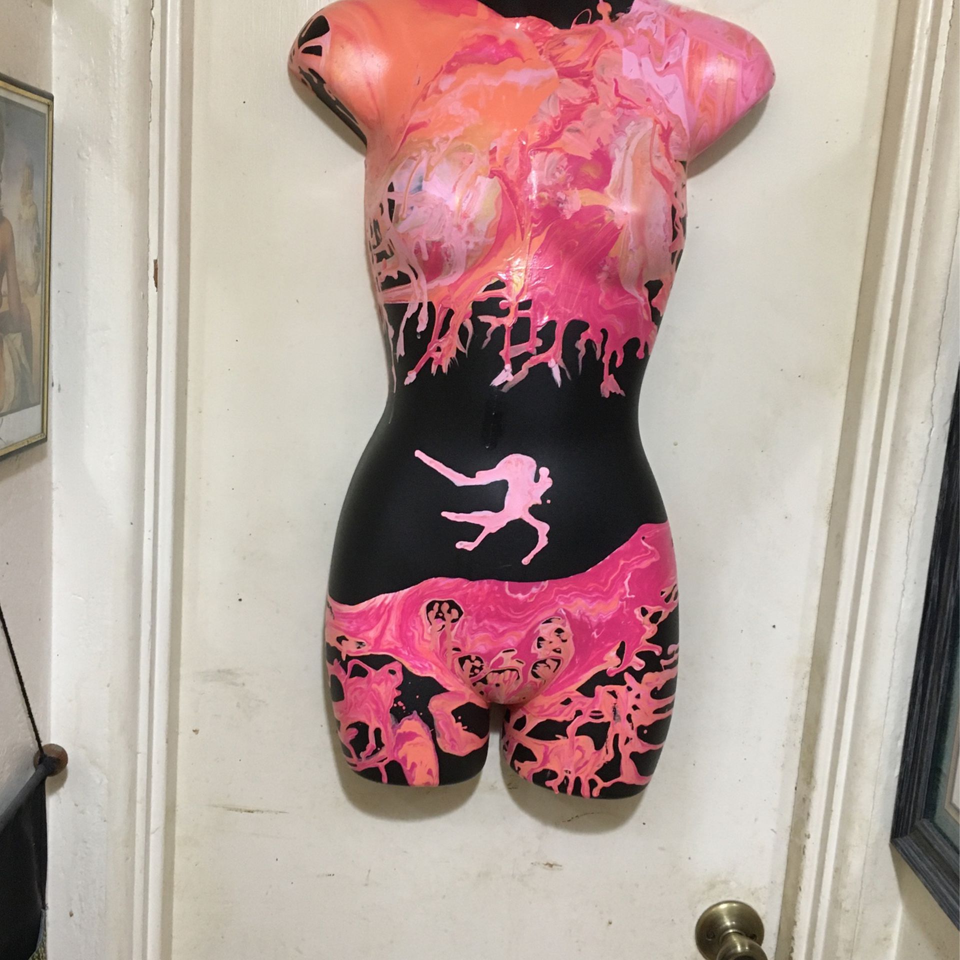Artist flow painted Female Maniquin 29 inch