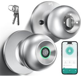 KLLOQUE Fingerprint Door Lock, Smart Fingerprint Door Knob with Lock, Biometric Door Knob with App Control