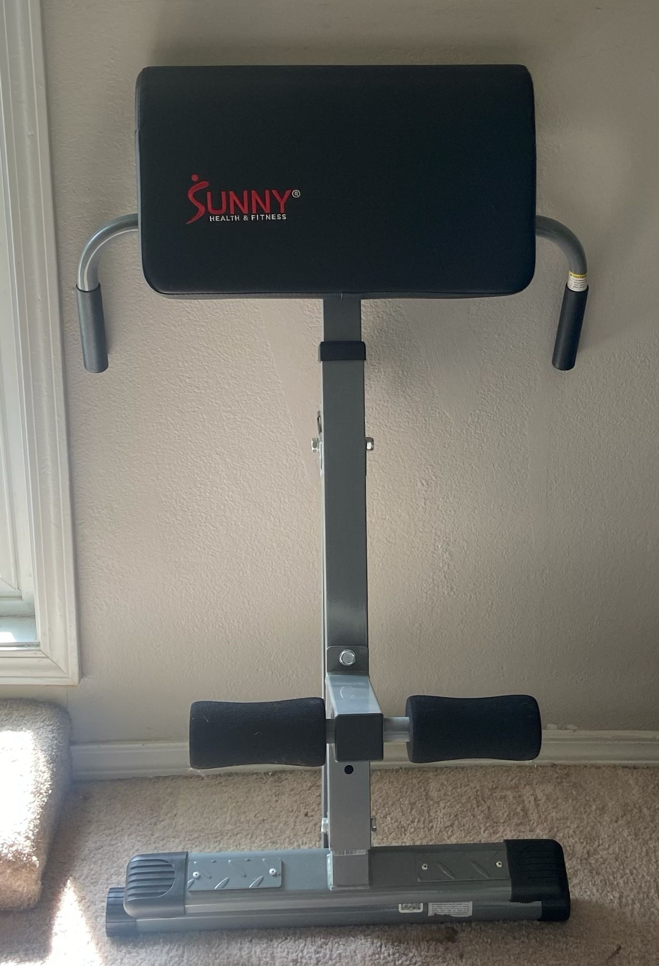 Sunny Health And Fitness Foldable Hyperextension Roman Chair Home Equipment