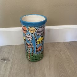 Dr Seuss Lorax truffula tree glass vase- handcrafted ceramic teacher gift with names