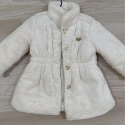 Juicy Couture Kids White Faux Fur Coat 3T