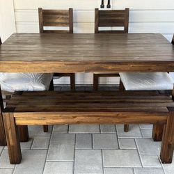 Wood Dining Table Set For 6