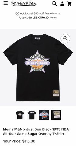 1993 NBA All Star Game Utah Jazz Shirt Mitchell & Ness Just Don Black Size XL
