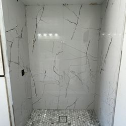 tile work in bathroom