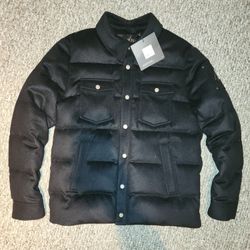 Mens Moose Knuckles wool Puffer Coat Jacket Black Medium Bubble