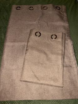 One pair BURLAP curtains 82x52