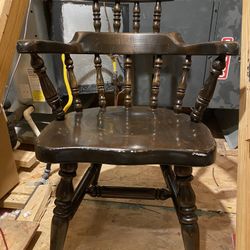 Vintage Four Set Of Wooden Chairs 