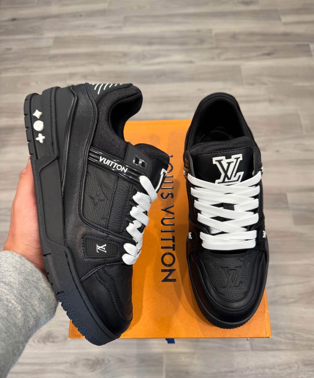 LV Black & White Trainer Sneakers