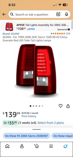 99-06 tail lights chevy/gmc