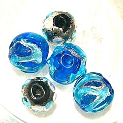 Lot Of Handmade Blue Glass Beads