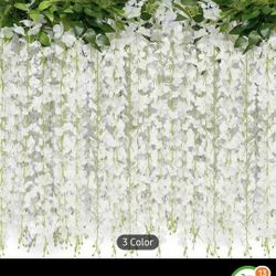 White artificial wisteria Vines