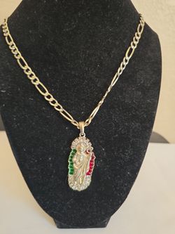 Cadena con dije de san Judas de plata 925