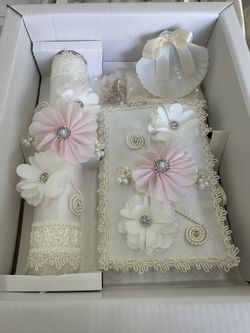 Girl Bautizo Set Of Candle And Bible