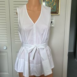 Ellen Tracy, white sleeveless gloves extra small