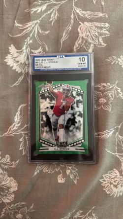 San Francisco 49ers - 2022 Leaf Draft C.J. Stroud Metal Green Wave ISA 10