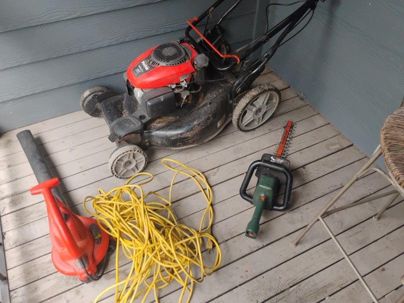 Lawnmower, Hedge Trimmer and Electric Blower
