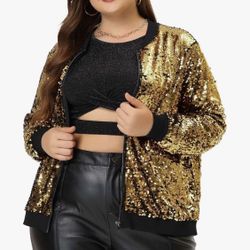 New Women Golden Sequins Bomber Jacket ✨✨