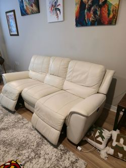 WHITE SOFA LEATHER NEGOTIABLE