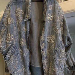 Women Elegant  Jean Jacket Normal Wear L/xL 