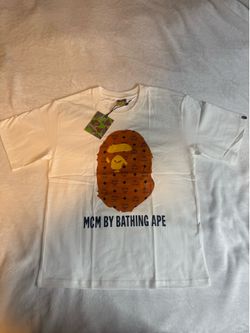 White mcm bape tee