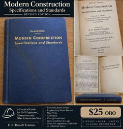 Modern Construction: Specifications and Standards – Vintage 1942 Book